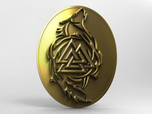 valknut wolf pendant 3D Print Model