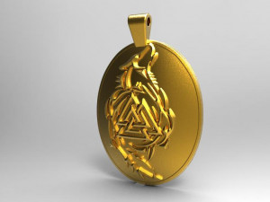 valknut wolf pendant 3D Print Model