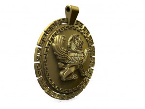 winged lion pendant Model Cetak 3D