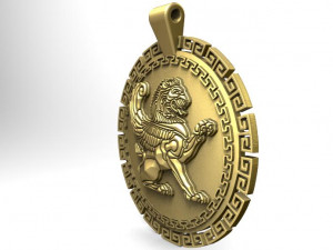 winged lion pendant Model Cetak 3D