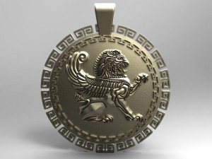 winged lion pendant Model Cetak 3D