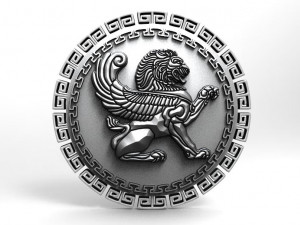 winged lion pendant Model Cetak 3D