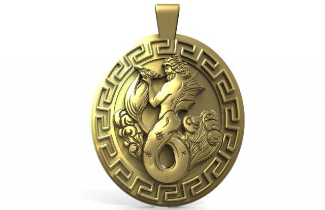 poseidon pendant 3D Print Model .c4d .max .obj .3ds .fbx .stl .blend