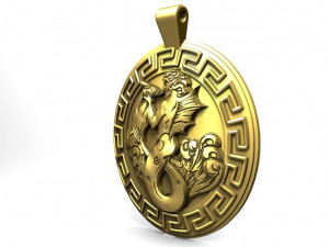 poseidon pendant Model Cetak 3D