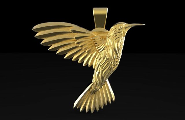 hummingbird pendant 4 3Dプリントモデル .c4d .max .obj .3ds .fbx .stl .blend 