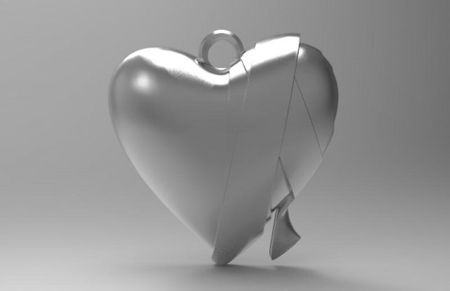 bandage heart pendant 3D 打印模型 .c4d .max .obj .3ds .fbx .stl .blend 