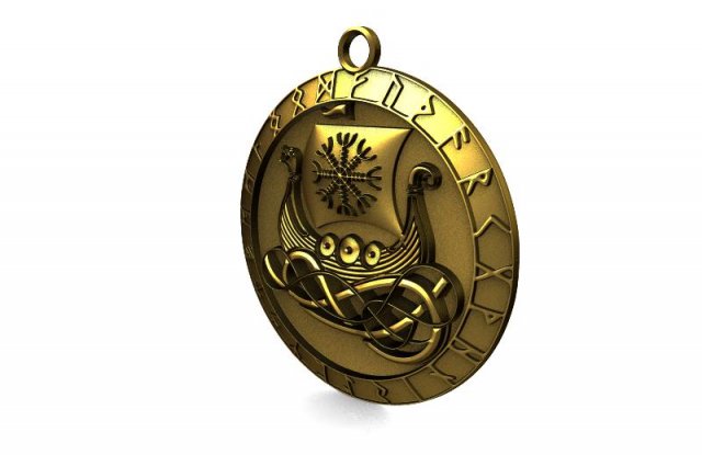 viking ship pendant 3D printmodel .c4d .max .obj .3ds .fbx .stl .blend