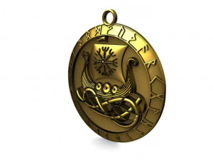 ciondolo nave vichinga Modello di stampa 3D