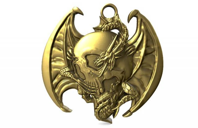 dragon skull pendant 3D Print Model .c4d .max .obj .3ds .fbx .stl .blend
