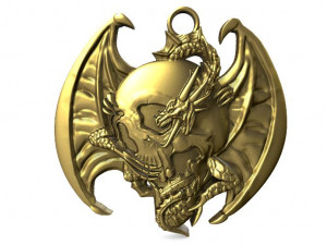dragon skull pendant 3D-printmodel