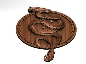 yin yang dragon cnc 3D Print Model