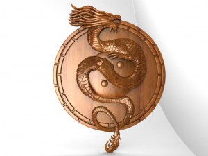 yin yang dragon cnc 3D Print Model