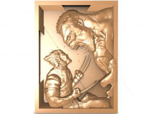Wolverine vs. Hulk CNC 3D Druckmodell