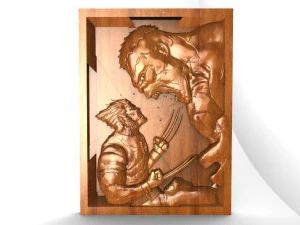 wolverine vs hulk cnc 3D Print Model