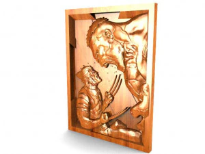 wolverine vs hulk cnc 3D Print Model