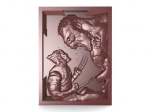 wolverine vs hulk cnc 3D Print Model