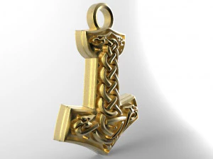 кулон с молотом Тора 4 3D Принт Модель