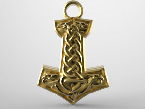 thor hammer pendant 4 3D 프린트 모델