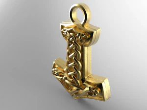 thor hammer pendant 4 3D Print Model