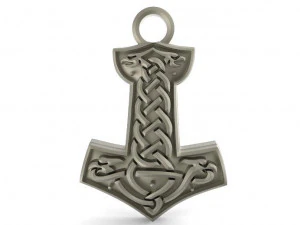thor hammer pendant 4 3D Print Model