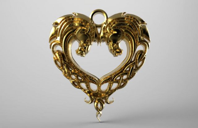 celtic horse pendant 2 3D Baskı Modeli .c4d .max .obj .3ds .fbx .stl .blend 