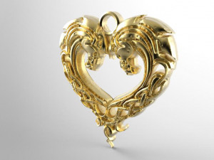 celtic horse pendant 2 3D Baskı Modeli
