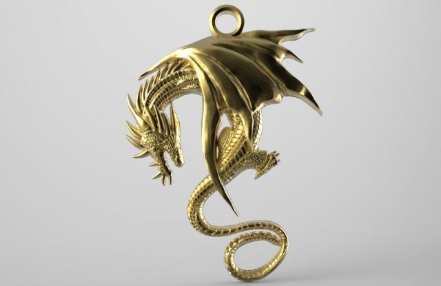 dragon pendant Modello di stampa 3D .c4d .max .obj .3ds .fbx .stl .blend 