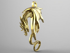 dragon pendant Modello di stampa 3D