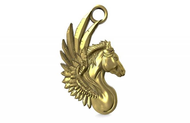 wisiorek z pegazem Model do druku 3D .c4d .max .obj .3ds .fbx .stl .blend 