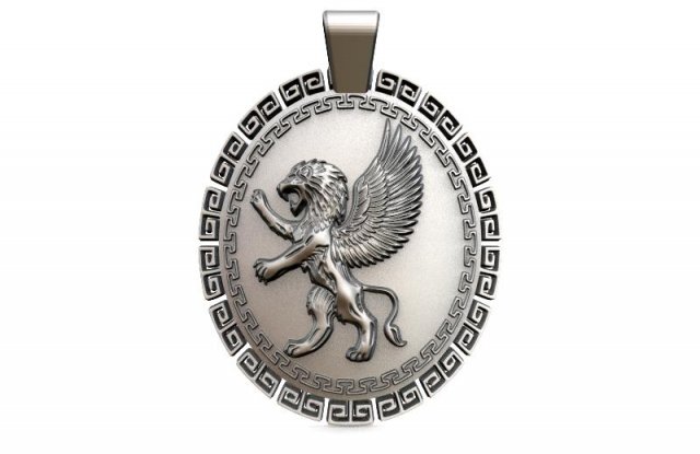 winged lion 2 pendant 3Dプリントモデル .c4d .max .obj .3ds .fbx .stl .blend