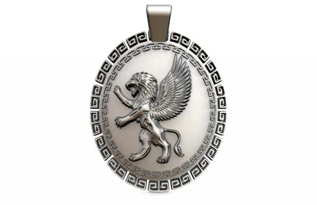 winged lion 2 pendant 3D Print Model .c4d .max .obj .3ds .fbx .stl .blend 