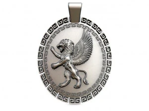 winged lion 2 pendant 3D Print Model