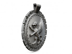 winged lion 2 pendant 3Dプリントモデル