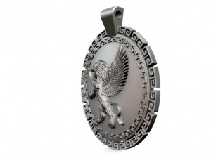 winged lion 2 pendant 3Dプリントモデル