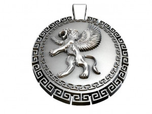 winged lion 2 pendant 3Dプリントモデル