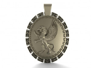 winged lion 2 pendant 3Dプリントモデル