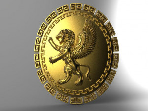 winged lion 2 pendant 3Dプリントモデル