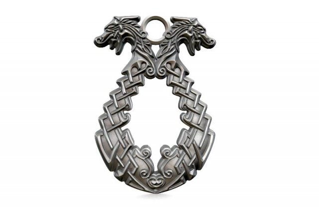 viking dragons pendant 3D 打印模型 .c4d .max .obj .3ds .fbx .stl .blend 