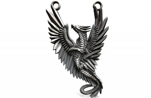 dragon pendant 2 3D Print Model .c4d .max .obj .3ds .fbx .stl .blend