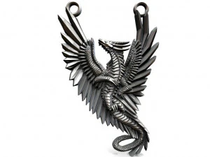 кулон дракон 2 3D Принт Модель