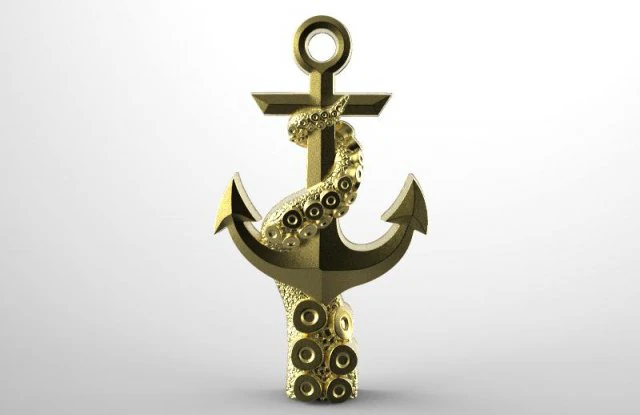 tentacle anchor pendant 3D Print Model .c4d .max .obj .3ds .fbx .stl .blend