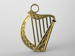 celtic harp pendant 3D 打印模型