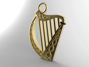 celtic harp pendant 3D Print Model