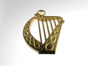celtic harp pendant 3D Print Model