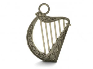 celtic harp pendant 3D Print Model