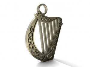 celtic harp pendant 3D Print Model