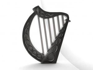 celtic harp pendant 3D Print Model