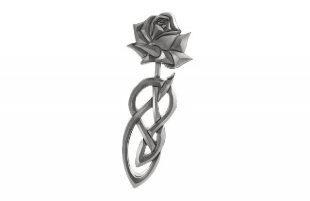 celtic rose pendant 3D Print Model .c4d .max .obj .3ds .fbx .stl .blend