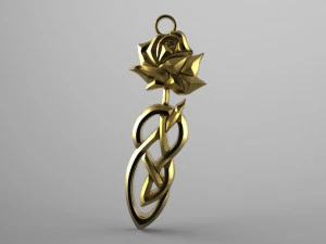 celtic rose pendant 3D Print Model