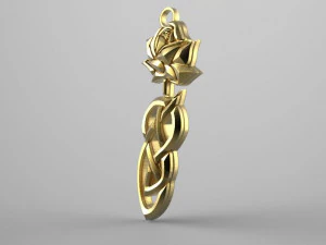 celtic rose pendant 3D Print Model